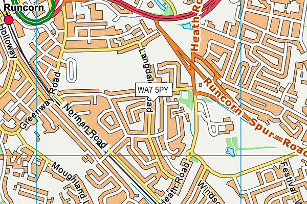 WA7 5PY map - OS VectorMap District (Ordnance Survey)