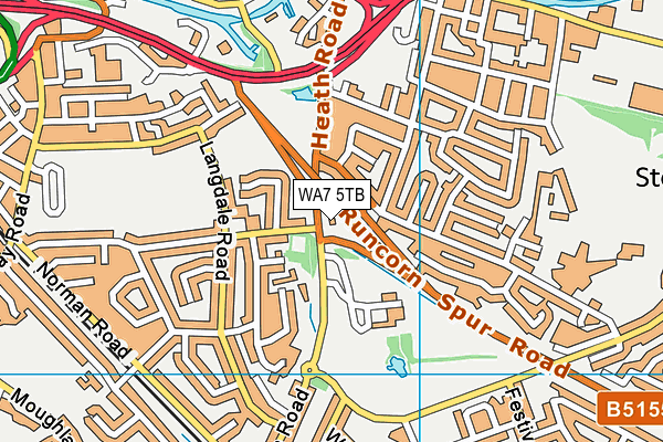 WA7 5TB map - OS VectorMap District (Ordnance Survey)