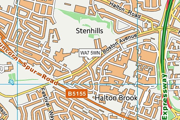 Runcorn Boys Club map (WA7 5WN) - OS VectorMap District (Ordnance Survey)