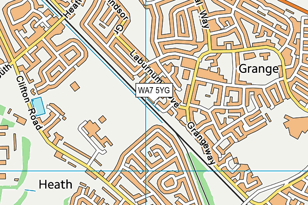 WA7 5YG map - OS VectorMap District (Ordnance Survey)