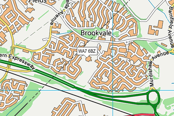 Brookvale Primary School map (WA7 6BZ) - OS VectorMap District (Ordnance Survey)