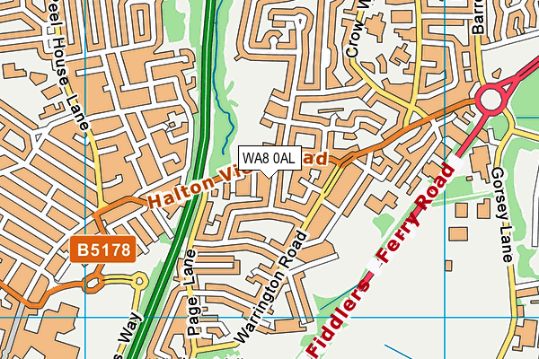 WA8 0AL map - OS VectorMap District (Ordnance Survey)