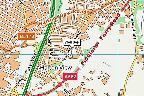 WA8 0AP map - OS VectorMap District (Ordnance Survey)