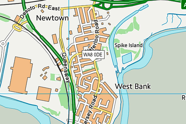 WA8 0DE map - OS VectorMap District (Ordnance Survey)