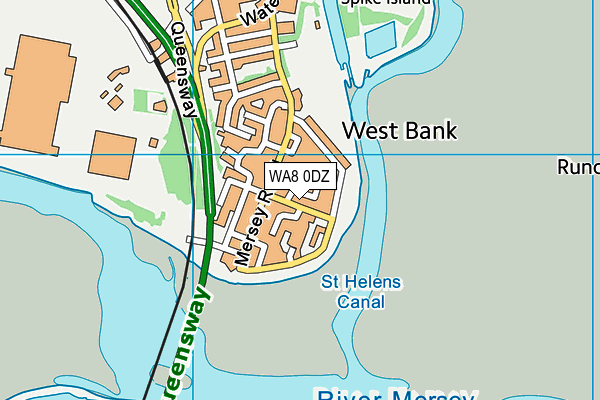 WA8 0DZ map - OS VectorMap District (Ordnance Survey)