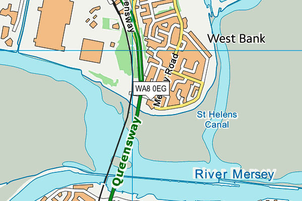 WA8 0EG map - OS VectorMap District (Ordnance Survey)