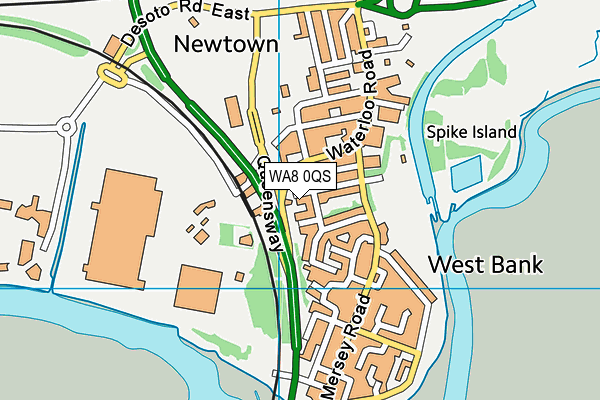 WA8 0QS map - OS VectorMap District (Ordnance Survey)