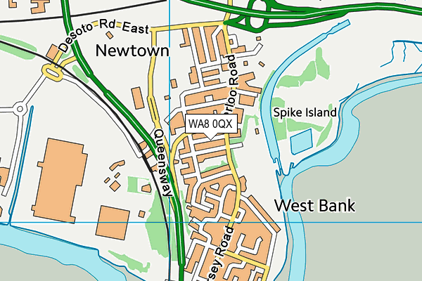 WA8 0QX map - OS VectorMap District (Ordnance Survey)