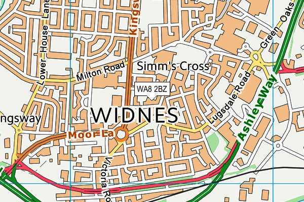 WA8 2BZ map - OS VectorMap District (Ordnance Survey)