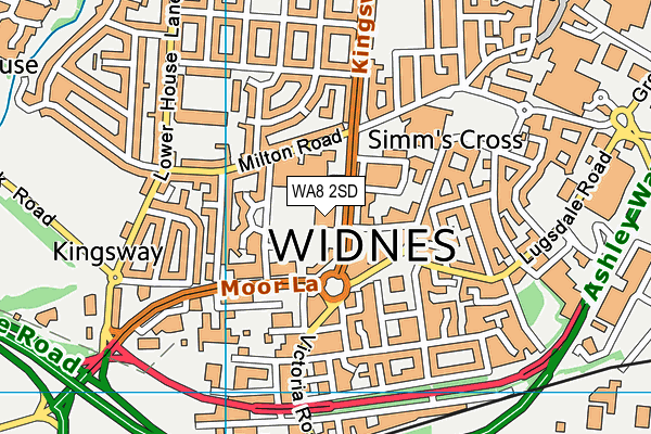 WA8 2SD map - OS VectorMap District (Ordnance Survey)