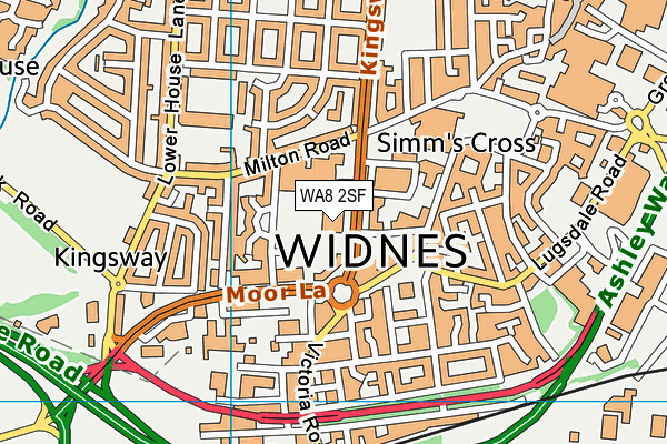 WA8 2SF map - OS VectorMap District (Ordnance Survey)