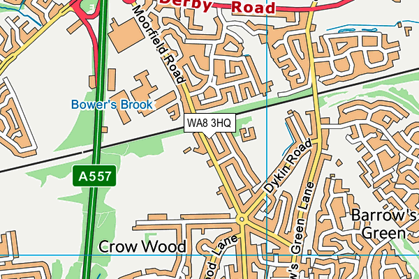 Moorfield Sports And Social Club map (WA8 3HQ) - OS VectorMap District (Ordnance Survey)