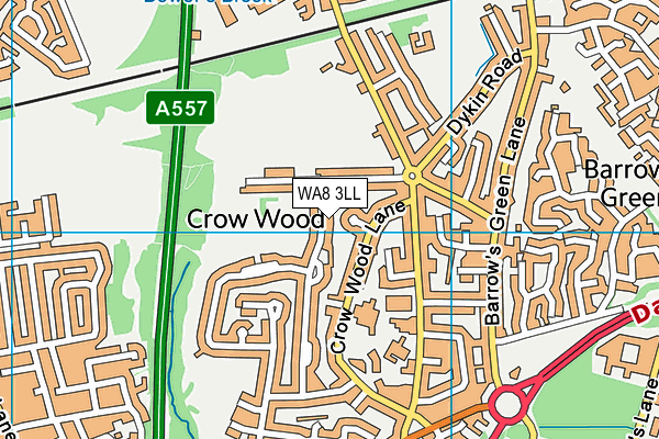 Crow Wood Park map (WA8 3LL) - OS VectorMap District (Ordnance Survey)