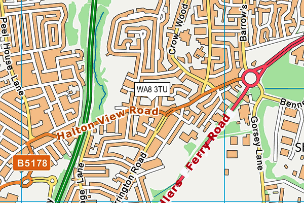 WA8 3TU map - OS VectorMap District (Ordnance Survey)