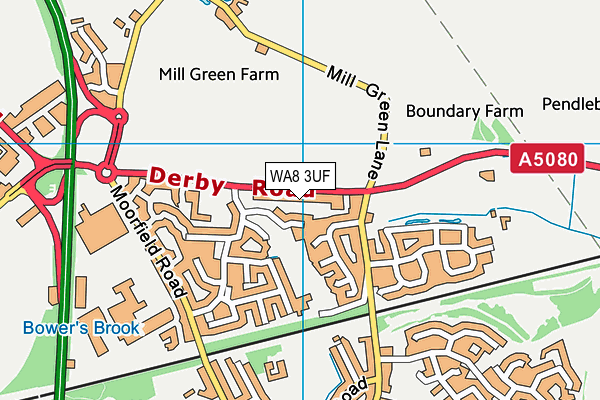 WA8 3UF map - OS VectorMap District (Ordnance Survey)