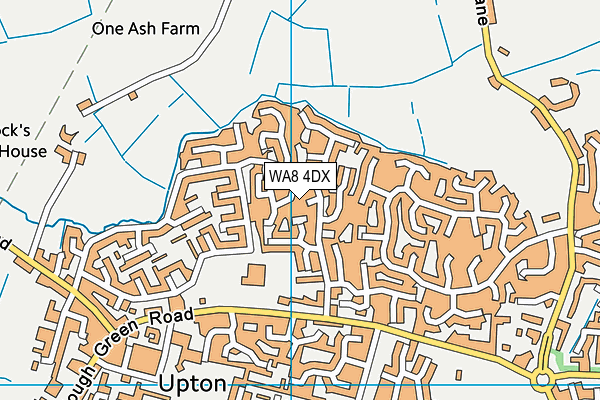 WA8 4DX map - OS VectorMap District (Ordnance Survey)