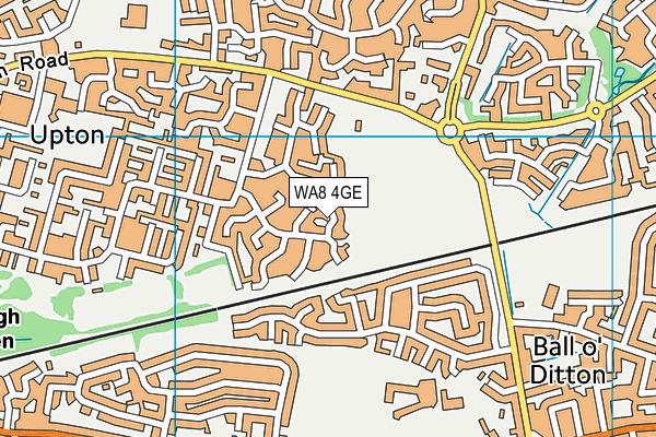 WA8 4GE map - OS VectorMap District (Ordnance Survey)