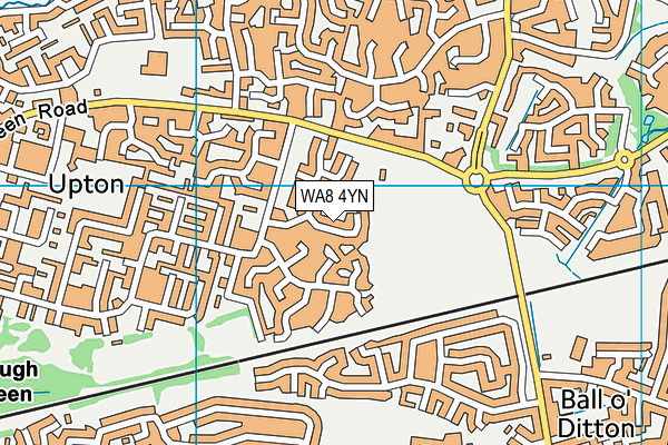 WA8 4YN map - OS VectorMap District (Ordnance Survey)