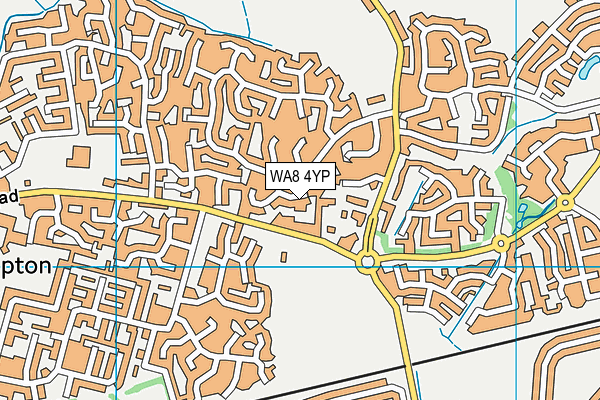 WA8 4YP map - OS VectorMap District (Ordnance Survey)