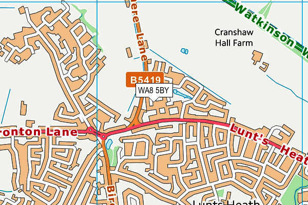 WA8 5BY map - OS VectorMap District (Ordnance Survey)