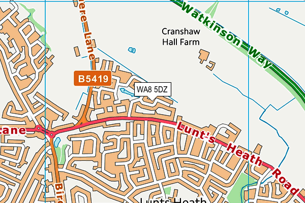 WA8 5DZ map - OS VectorMap District (Ordnance Survey)