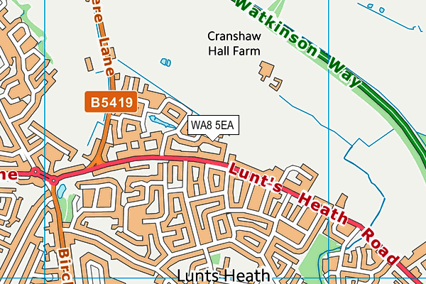 WA8 5EA map - OS VectorMap District (Ordnance Survey)