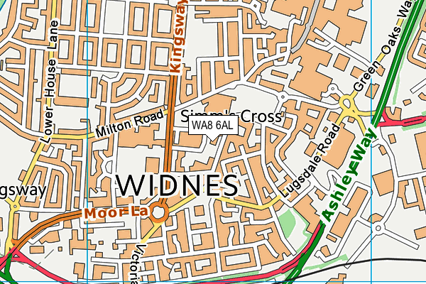WA8 6AL map - OS VectorMap District (Ordnance Survey)