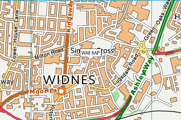 WA8 6AP map - OS VectorMap District (Ordnance Survey)