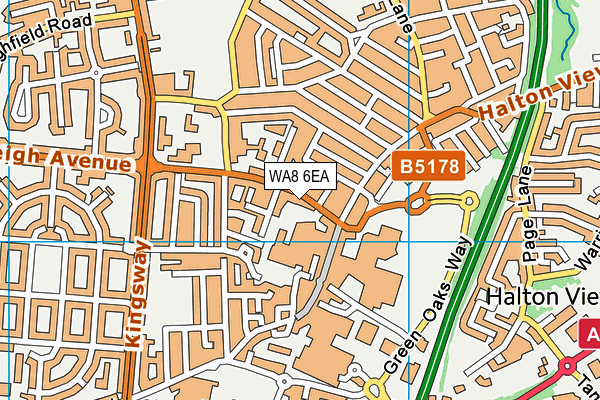 WA8 6EA map - OS VectorMap District (Ordnance Survey)
