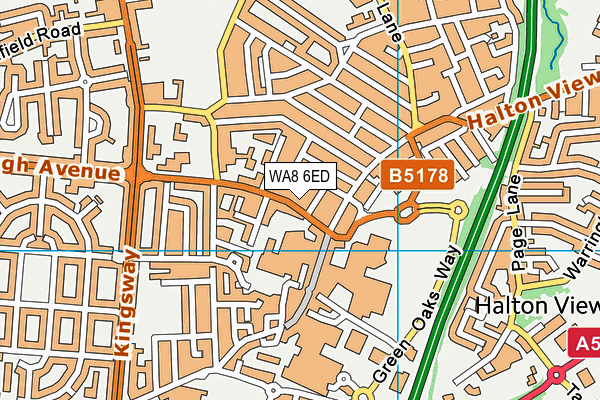 WA8 6ED map - OS VectorMap District (Ordnance Survey)