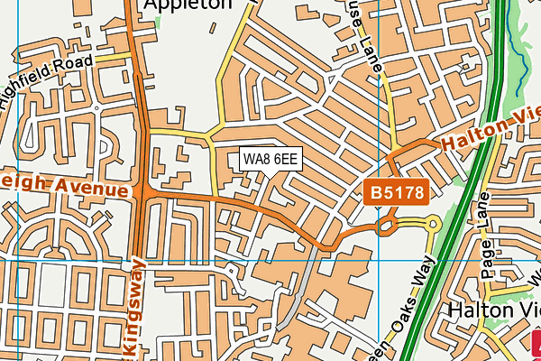 WA8 6EE map - OS VectorMap District (Ordnance Survey)