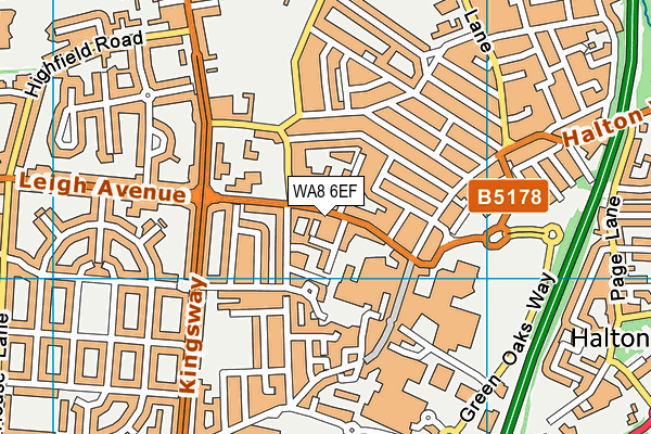 WA8 6EF map - OS VectorMap District (Ordnance Survey)