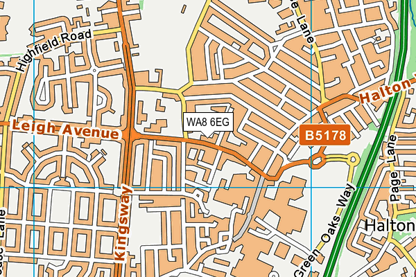 WA8 6EG map - OS VectorMap District (Ordnance Survey)