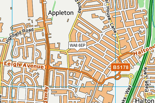 WA8 6EP map - OS VectorMap District (Ordnance Survey)