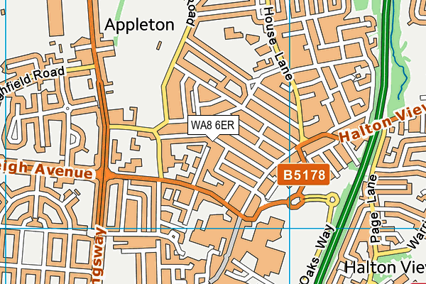 WA8 6ER map - OS VectorMap District (Ordnance Survey)
