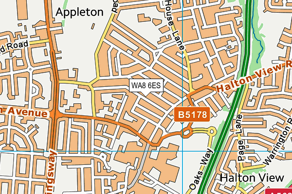 WA8 6ES map - OS VectorMap District (Ordnance Survey)