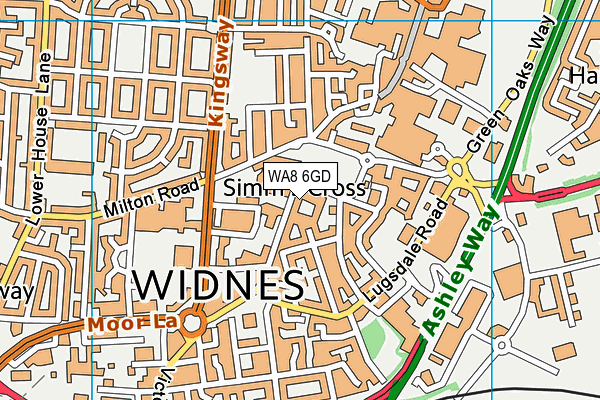 WA8 6GD map - OS VectorMap District (Ordnance Survey)