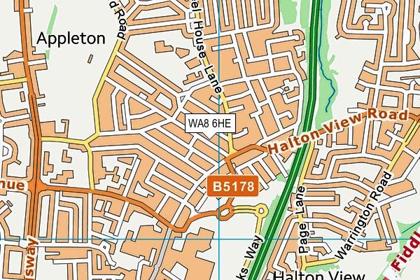 WA8 6HE map - OS VectorMap District (Ordnance Survey)