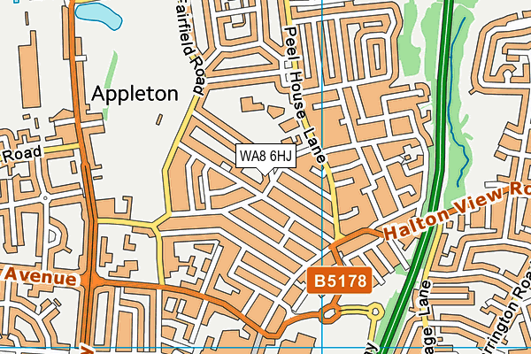WA8 6HJ map - OS VectorMap District (Ordnance Survey)