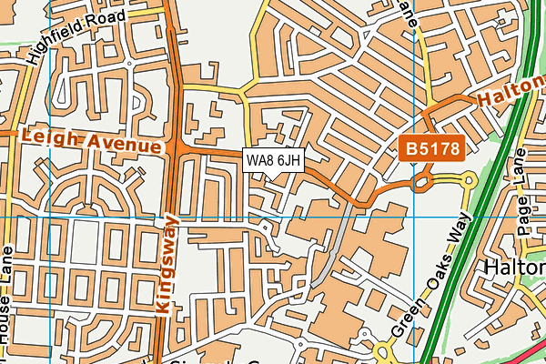 WA8 6JH map - OS VectorMap District (Ordnance Survey)