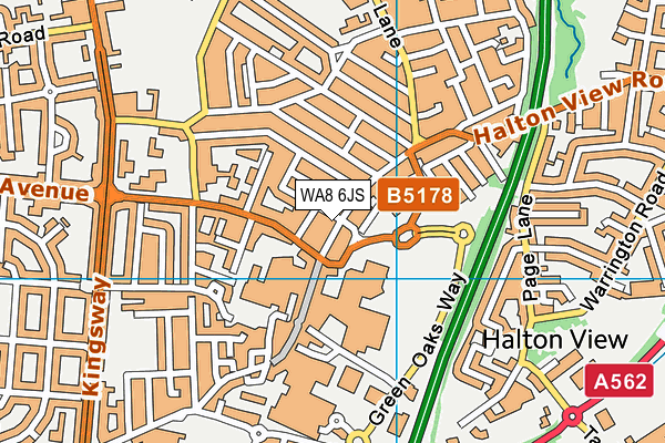 WA8 6JS map - OS VectorMap District (Ordnance Survey)
