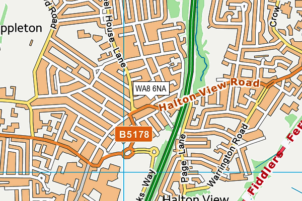 WA8 6NA map - OS VectorMap District (Ordnance Survey)