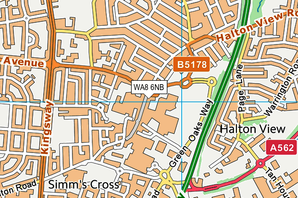 WA8 6NB map - OS VectorMap District (Ordnance Survey)