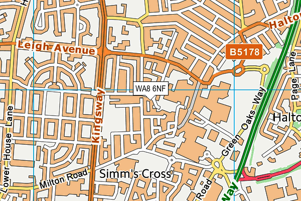 WA8 6NF map - OS VectorMap District (Ordnance Survey)