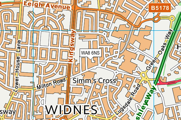 WA8 6NS map - OS VectorMap District (Ordnance Survey)