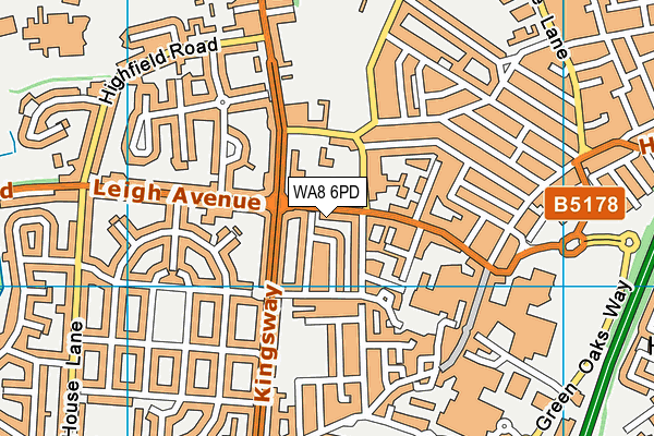 WA8 6PD map - OS VectorMap District (Ordnance Survey)