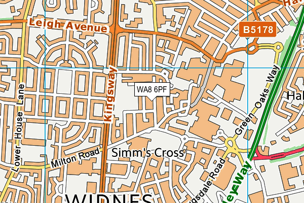 WA8 6PF map - OS VectorMap District (Ordnance Survey)