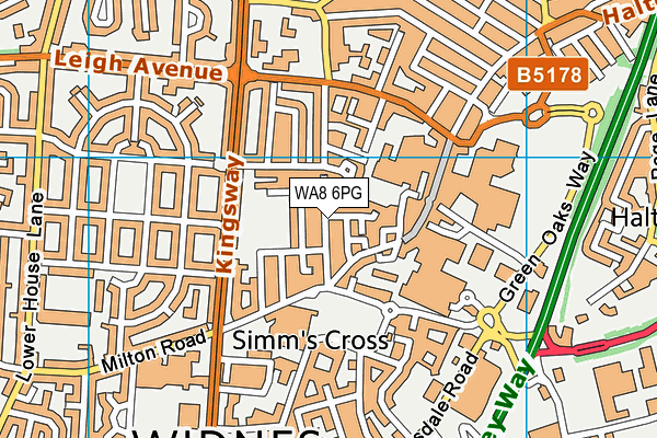 WA8 6PG map - OS VectorMap District (Ordnance Survey)