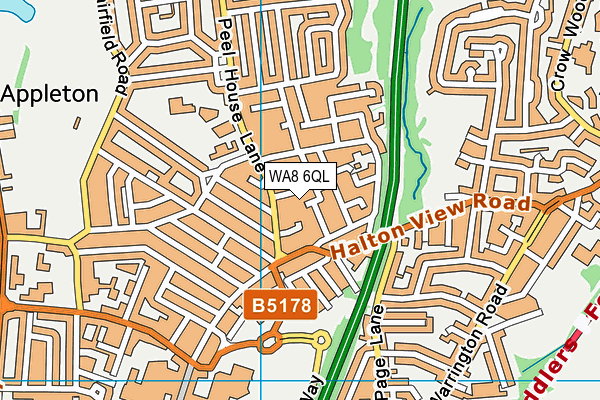 WA8 6QL map - OS VectorMap District (Ordnance Survey)