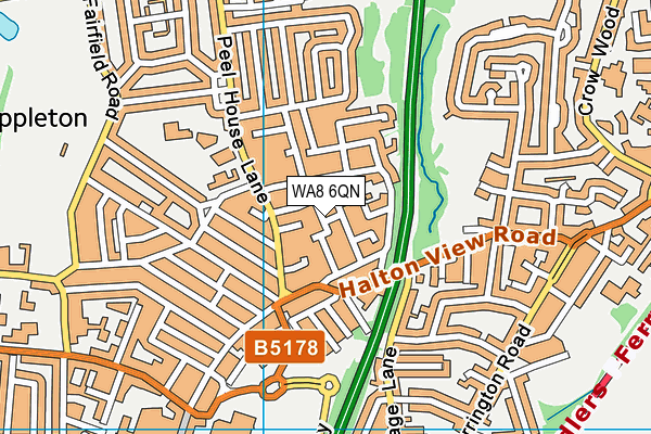 WA8 6QN map - OS VectorMap District (Ordnance Survey)